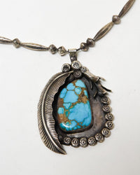 Zuni or Navajo pendant with fine large "Blue Gem" turquoise setting