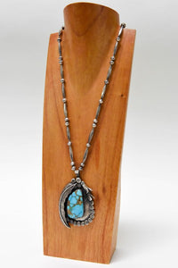 Zuni or Navajo pendant with fine large "Blue Gem" turquoise setting