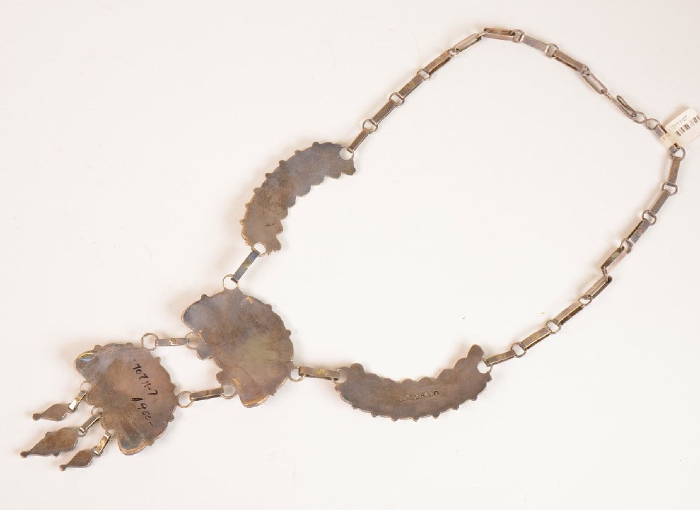 Zuni Channel Inlay Sunface Necklace by Juan and Charlene Chico