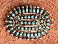 Zuni Sterling Silver Oval Needlepoint Pin