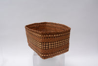 Salish Rectangular Basket, possibly Lummi, with banded motif