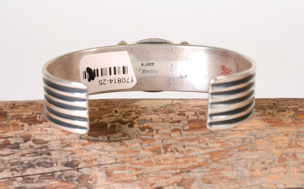 Navajo Bracelet with High Grade Nevada Royston Turquoise by Albert Jake