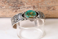 Navajo Bracelet with High Grade Nevada Royston Turquoise by Albert Jake