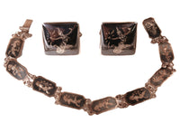 Navajo Sterling Silver Earrings and Bracelet Set