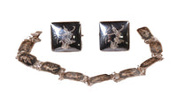 Navajo Sterling Silver Earrings and Bracelet Set