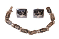 Navajo Sterling Silver Earrings and Bracelet Set