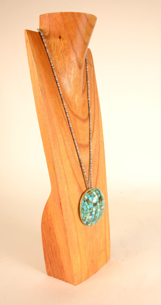 Navajo or Santo Domingo Necklace with finely set Turquoise inlay