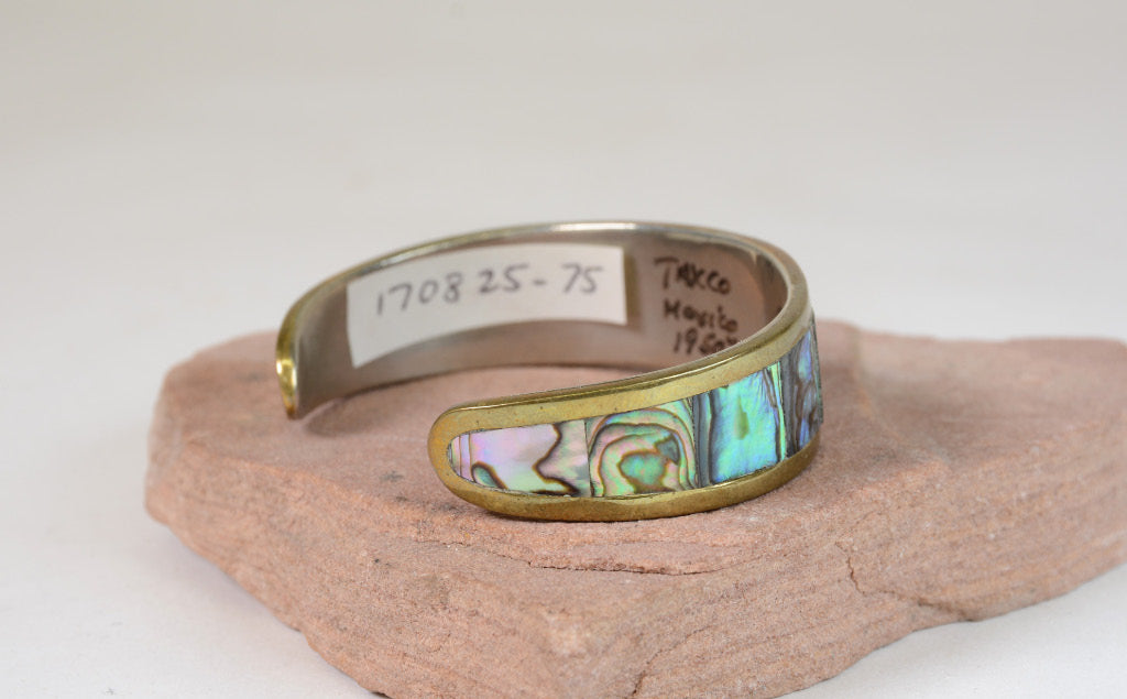 Smaller Taxco Bracelet - Brass over Silver with Inlay