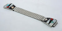 Zuni Pueblo Watch band with Multi-Colored Stone Inlay