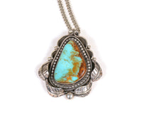Navajo Necklace with Royston Turquoise Pendant