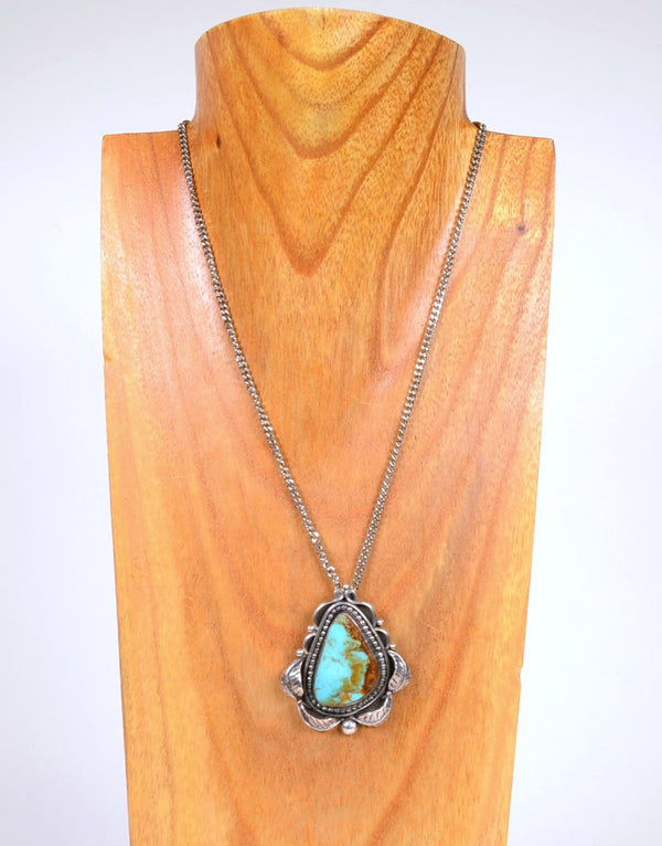 Navajo Necklace with Royston Turquoise Pendant