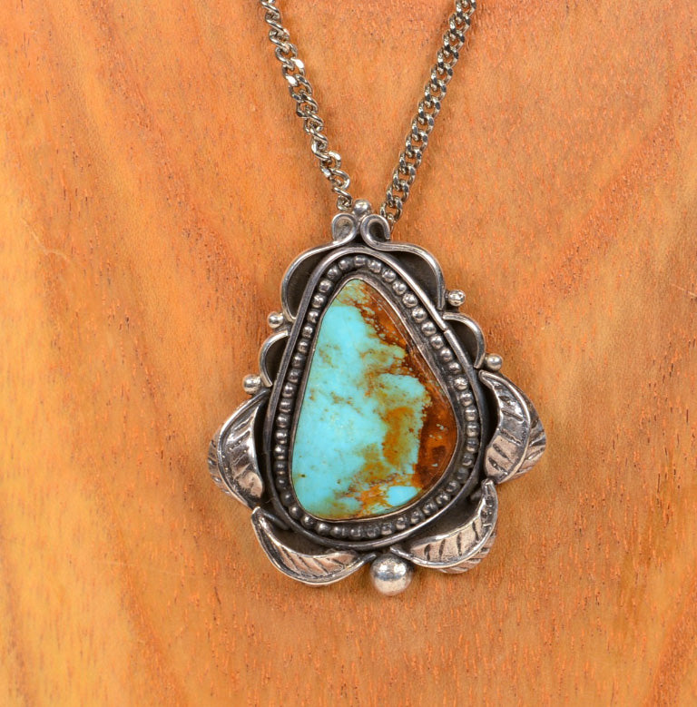 Navajo Necklace with Royston Turquoise Pendant