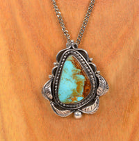 Navajo Necklace with Royston Turquoise Pendant