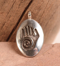Hopi Pueblo Hand Pendant By Robert Suqnevahya