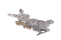 Vintage Mexico Silver and Brass Rabbit Pin