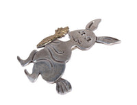 Vintage Mexico Silver and Brass Rabbit Pin