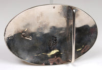 Mexican Silver and Turquoise Oval Belt Buckle