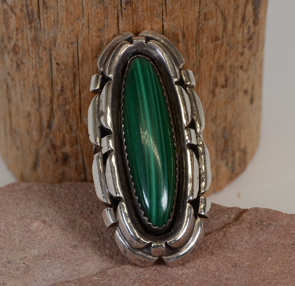 Navajo Malachite Ring Size 7