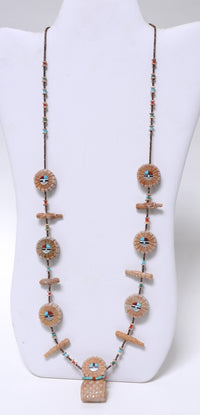 Zuni Sunface Maiden and Corn Necklace