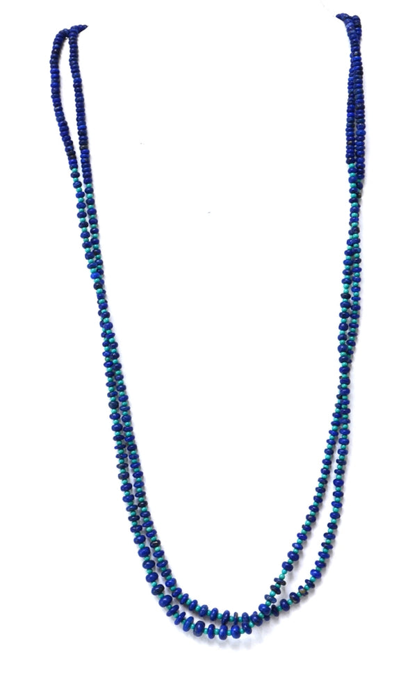 Navajo Necklace Double String Lapis and Turquoise Beads