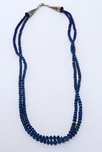 Navajo Necklace Double String Lapis and Turquoise Beads