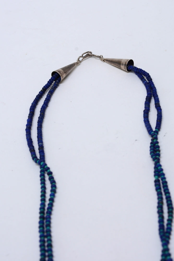 Navajo Necklace Double String Lapis and Turquoise Beads