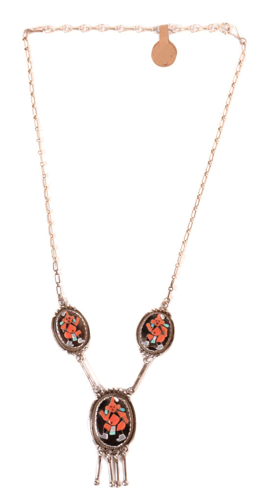 Zuni Pueblo Mudhead Clown Necklace By Beverly Estate