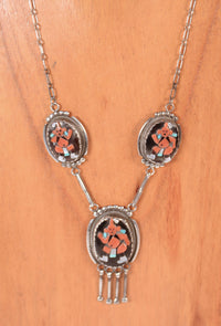 Zuni Pueblo Mudhead Clown Necklace By Beverly Estate