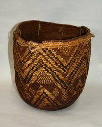 Very Large Coast Salish Burden Hard Basket with tump lines