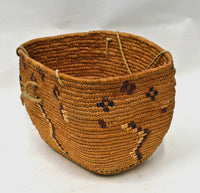 Antique Coast Thompson River Salish Creek Hard Basket w/o lid
