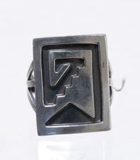 Hopi Silver Overlay Ring Size 6