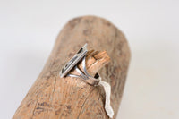 Hopi Silver Overlay Ring Size 6
