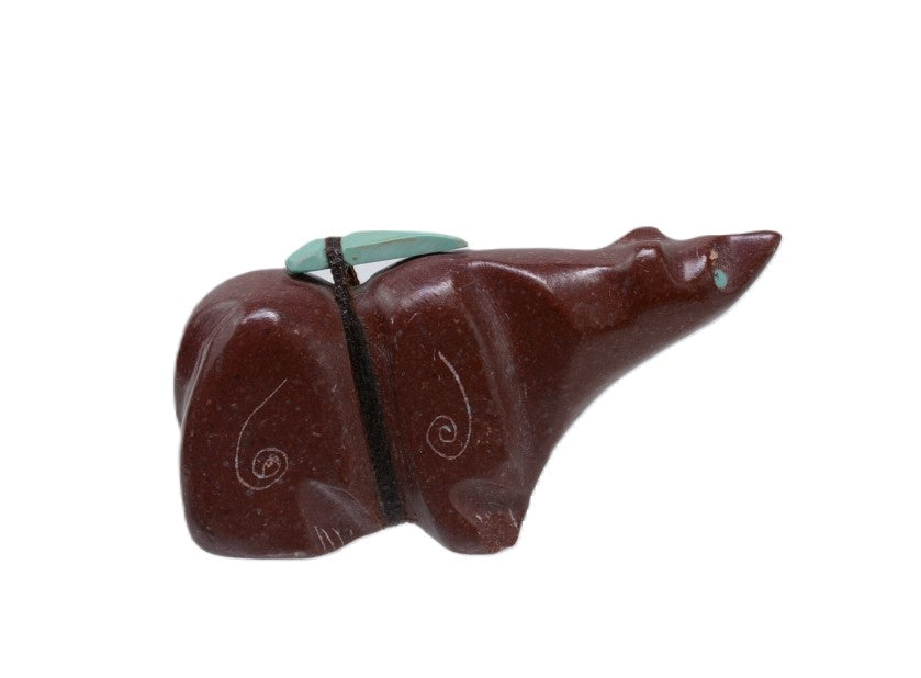 Zuni Bear Fetish carved from Pipestone