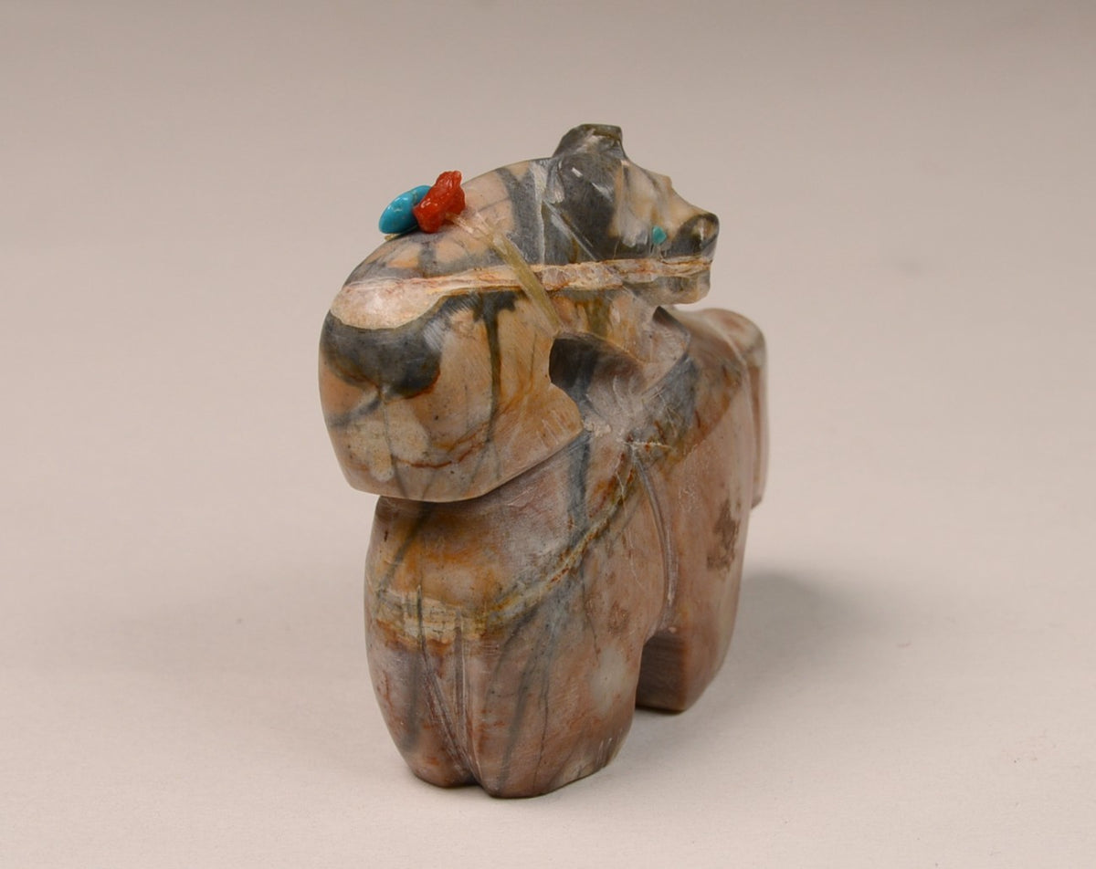 Zuni Fetish Bear Cub on top of Mother Bear