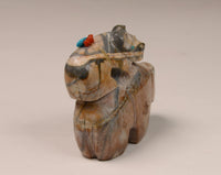 Zuni Fetish Bear Cub on top of Mother Bear