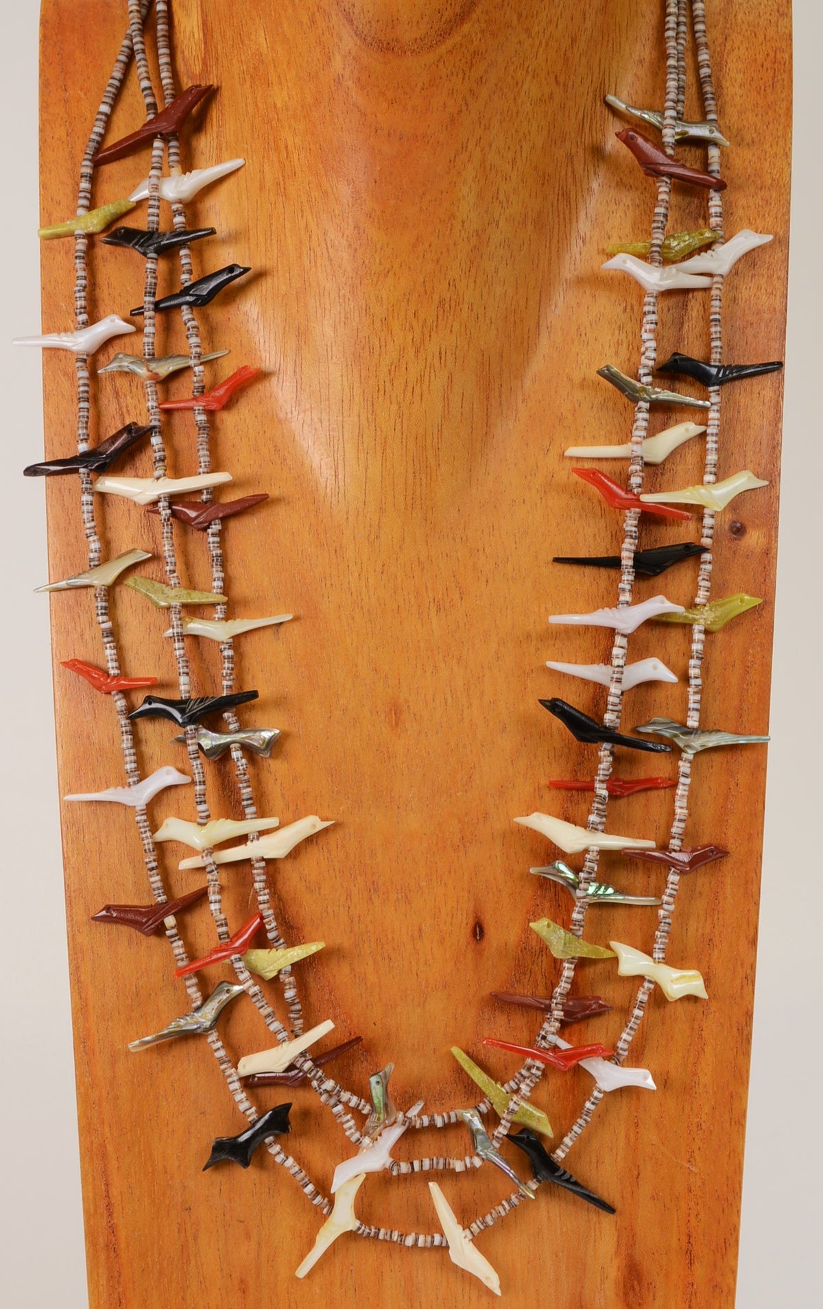 Vintage Zuni 3 Strand Bird Fetish Necklace