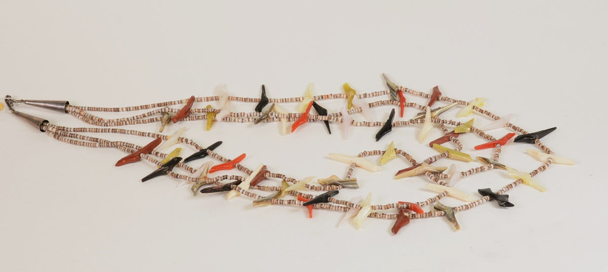 Vintage Zuni 3 Strand Bird Fetish Necklace