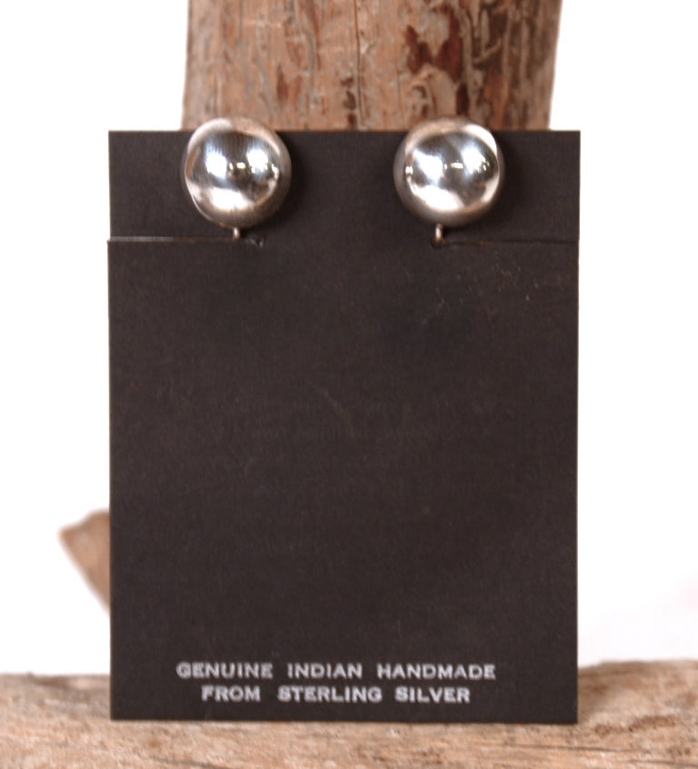 Navajo Sterling Silver Button Earrings