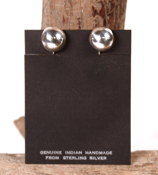 Navajo Sterling Silver Button Earrings