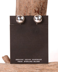 Navajo Sterling Silver Button Earrings