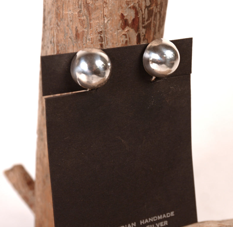 Navajo Sterling Silver Button Earrings