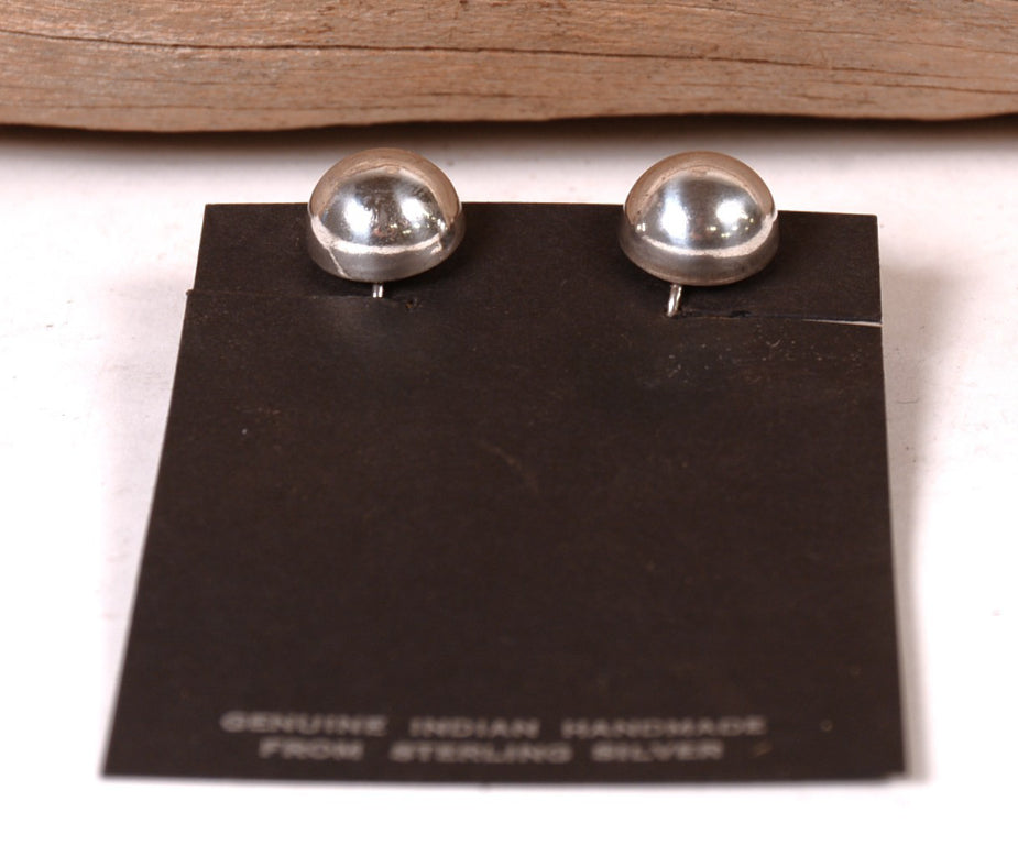 Navajo Sterling Silver Button Earrings