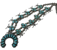 Fine Zuni Squash Blossom Turquoise Necklace by Dan Simplicio