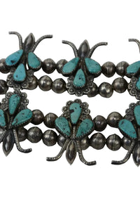 Fine Zuni Squash Blossom Turquoise Necklace by Dan Simplicio