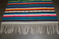 Large Antique Mexican Blanket Saltillo "Rainbow" Serape