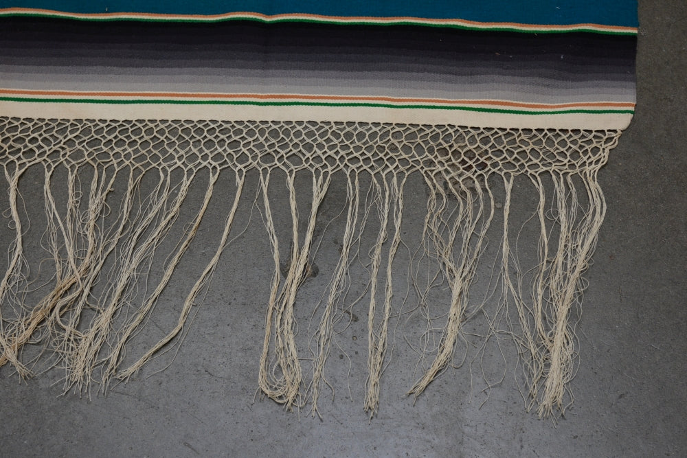 Large Antique Mexican Blanket Saltillo "Rainbow" Serape