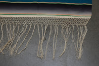 Large Antique Mexican Blanket Saltillo "Rainbow" Serape