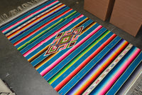 Large Antique Mexican Blanket Saltillo "Rainbow" Serape
