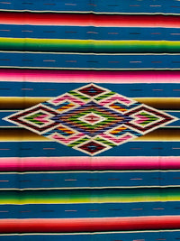 Large Antique Mexican Blanket Saltillo "Rainbow" Serape