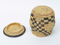 Papago lidded basketry jar